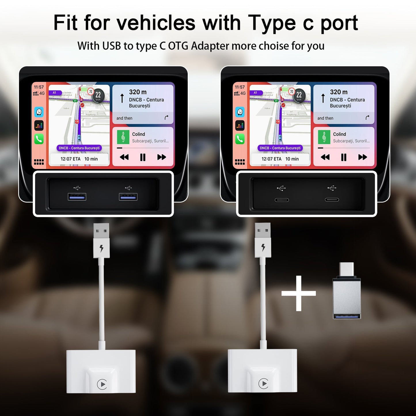 Wireless Carplay Adapter For iPhone & Android