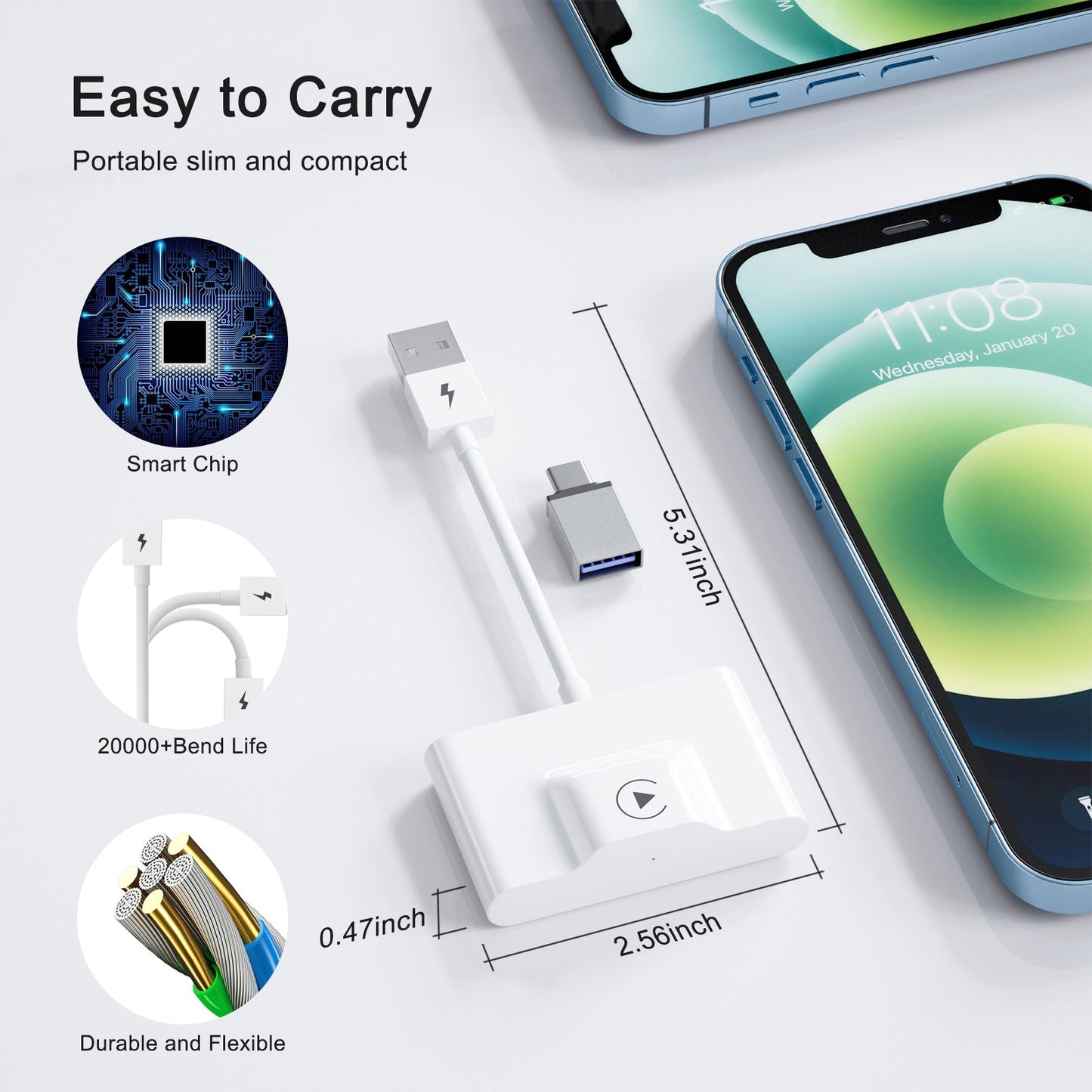 Wireless Carplay Adapter For iPhone & Android