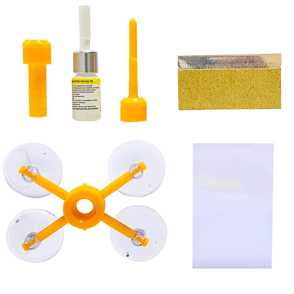 TOOL TO REPAIR A CRACKED CAR WINDSHIELD AND PHONE GLASS